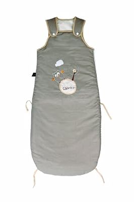 P'tit Basile - Grande Gigoteuse évolutive réglable en longueur - brodée en coton Bio - collection Chouette. 80 ou 105 cm pour bébés de 6 à 36 mois