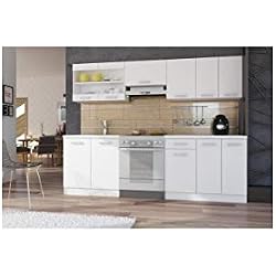 ULTRA Cuisine complete 2m40 avec plan de travail - Blanc mat