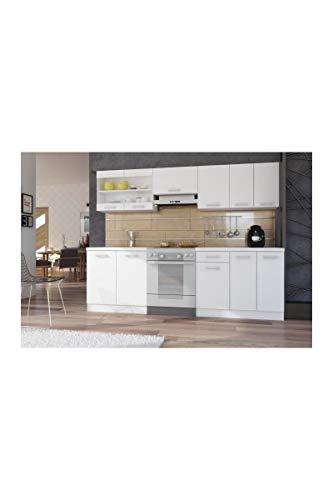 ULTRA Cuisine complete 2m40 avec plan de travail - Blanc mat