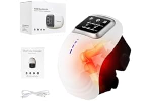 LIARTY Masajeador de rodilla alivio del dolor articular 3 niveles de calor, masajeador de rodilla de luz roja, masajeador de rodilla inalámbrico, con masaje de calentamiento (argentato)