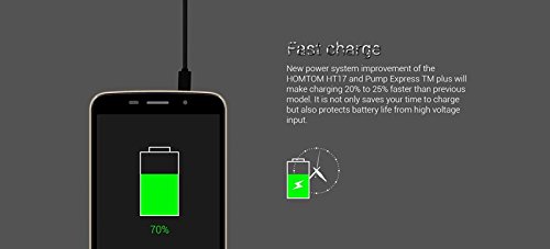 Neueste verÃ¶ffentlicht HOMTOM HT17 Android 6.0 Smartphone 4G 5.5 Zoll HD Fingerabdruckerkennung 64bit MTK6737 Quad-Core 7,9 mm Dicke (Gold)