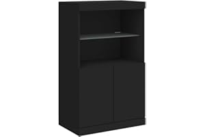 vidaXL Credenza con Luci LED Nera 60,5x37x100 cm