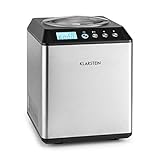 Klarstein Vanilly Sky Family Sorbetière - Glace en 5 à 60 minutes, Récipient isotherme pour jusqu'à 2,5 l, Seulement 250 watts de puissance consommée, Yaourt glacé, Nettoyage facile, Noir