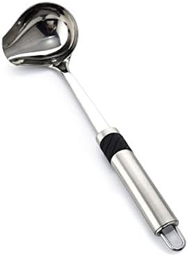 GbaoY 11.5 Inch Stainless Steel Duck Mouth Shaped Cooking Spoon Long Handle Non-slip Hot Pot Soup Ladle Gravy Spoon Cooking Tools