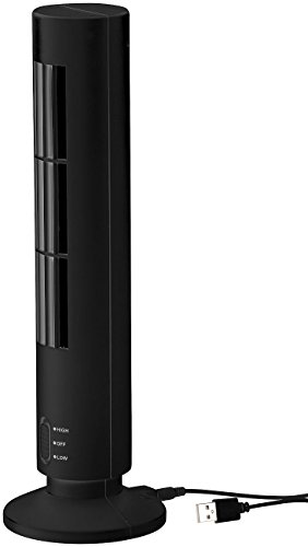 Sichler Haushaltsgeräte Schlanker Turm-Ventilator, USB-Strom, 2 Geschwindigkeits-Stufen, 33 cm - 2