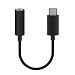 Produktbild USB 3.1 Typ-C SCHWARZ Headset Klinke Buchse Aux-IN Adapter Kabel Type C für Huawei MediaPad M5 LTE 10,8''