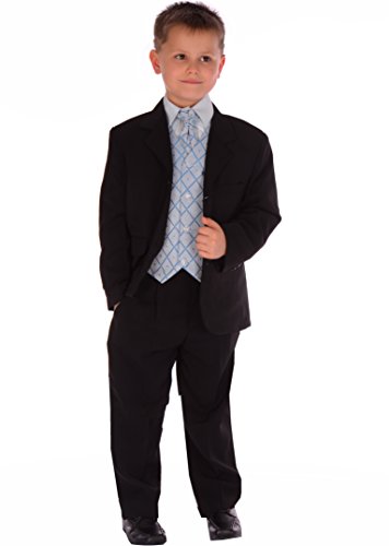 5-Piece Boys Black & Blue Suit (12 years)