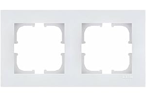 EXEN - Serie KARELL Rahmen 2-fach für Lichtschalter und Steckdose - Panel für Wandlichtschalter und Steckdosen - Weiß - 154mm - K102/01E