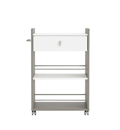 Küchenwagen BASALT mit WEISS Küchentrolley Schublade Küchenschrank Küchenhelfer - 3