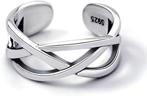 MenYiYDS Adjustable Rings, Adjustable Open Finger Rings, Thumb Ring with Knot, Adjustable Open Ring Romantic Love for Valentine's Day (Silver)