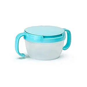 RKPM Child, Babies, Kids 360 Rotate Spill-Proof Snack Catchers Bowl Baby Snack Feeding Container Holder with Two Handle - Blue