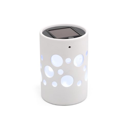 Konstsmide Genova 7800-200 Solarleuchte LED B: 9,5cm T: 9,5cm H: 14cm / Keramik / weiß