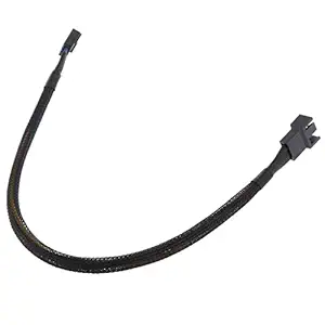 IVELECT 30cm 4Pin PWM Fan Cable Extension Male to Female Black Sleeved Braided