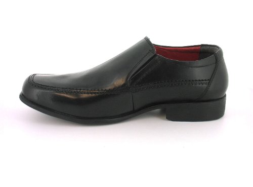 mens black leather slip on trainers