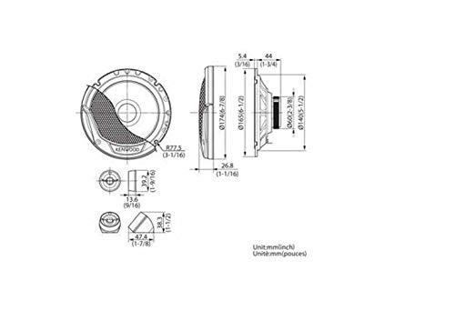 Kenwood KFC-E170P 170mm 2-Wege-Kompontensystem mit Tieftonkonus (300 Watt Spitzenbelastbarkeit) – Bild 3