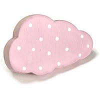 Bouton de meuble,poignée de meuble enfant nuage rose en bois peint