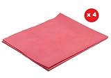 Paño bayeta ultra microfibra YMBERSA Paño bayeta Ultra Microfibra Rojo. Especial Cristales. Gran abosrción. Pack 4 ud