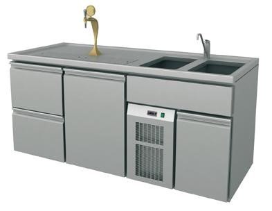 Preisvergleich Produktbild Ausschanktheke 1965x700x900 mm, Umluftkühlung, 500 W