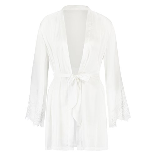 Preisvergleich Produktbild Hunkemöller Damen Kimono Satin Weiß M / L125916