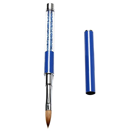 Sanwood Carve Marble Nylon UV Gel Acrylic Nail Art Tips Pen Painting Drawing Brush (Dark Blue 10#)