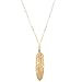 Produktbild Chinget Damen Schmuck Feder Anhänger Kette Halskette Lange Pullover Kette Schmuck (Gold)