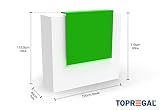 Elegante mostrador de recepción VERA con iluminación LED - Mesa receptora B120 x H115,5 x T40cm, Weiss-Grün