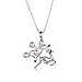 Produktbild XJYA S925 Sterling Silber Sika Rotwild Kristall Perle Anhänger Halskette Frauen