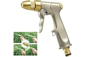 RGN-N025-EU/RUJOI Tuyau d'arrosage en métal premium avec 4 motifs - Pulvérisateur à main, pistolet d'arrosage, brumisateur - Embout tuyau arrosage inclus
