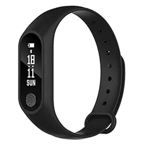 Squaircle 2 Year Warranty M2 Bluetooth Activity Tracker Smart Band with Heart Rate Sensor Call Message Notification Step Count Etc for All Smartphones & Tablets