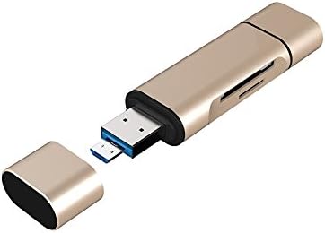 SD Card to USB,SD Card Reader with 2 Slot Micro SD TF Card Reader with OTG Supported for Nexus 6P,Nexus(Gold)
