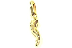PEGASO GIOIELLI - Ciondolo Oro Giallo 18kt (750) Pendente Piccolo Corno Cornetto Mini Portafortuna Uomo Donna Bambini