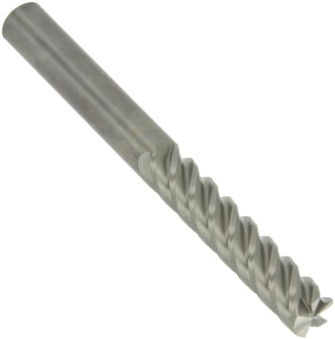 Melin Tool GMG-E Carbide Square Nose End Mill, Uncoated (Bright) Finish, Finishing Cut, 45 Deg Helix, 5 Flutes, 6" Overall Length, 0.5000" Cutting Diameter, 0.5" Shank Diameter
