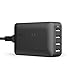 Price comparison product image USB Charger, RAVPower 40W 4-Port Desktop Charger Mains Plug with iSmart for iPhone XS XR XS MAX, iPad, Galaxy S9, Mobile Phones, Tablet -Black