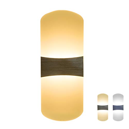 Lámpara de Pared 6W 3 en 1, NetBoat LED Apliques de Pared Modernos Interior Luz de Ambiente Acrílico Iluminacion de Pared,Blanco Cálido Blanco Suave Blanco Frío