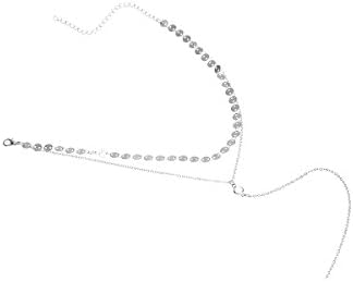 Poshzone 2017 New Fashion Long Tassel Chain Choker Necklace Adjustable Boosic Lariat Choker Necklace for Girls Ladies (Silver)