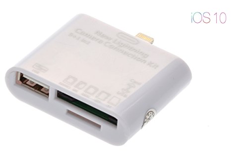 5 in 1 Camera Connection Kit Card Reader Kartenlesegerät für für iPad Air, Air 2, 4, Mini 1 - 3 von PhoneStar