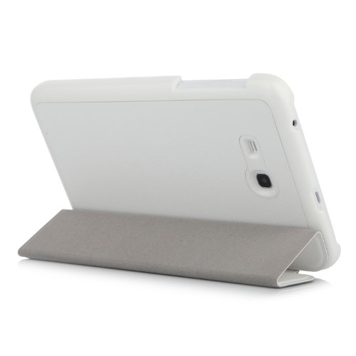 iHarbort® Premium Samsung Galaxy Tab 3 7.0 Lite 7 Zoll T110 T111 T113 T116 Leder Tasche Hülle Etui Schutzhülle Case Holder (weiß) - 4