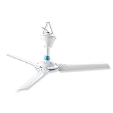 Ventilateur de Plafond Industriel Ventilateur de Plafond sans lumière, métal et Lames réversibles, Blanc