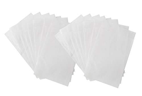 25 kleine weiße Mini Papiertüten aus Pergamin (durchsichtig!); Flachbeutel mit 9,5 X 13 cm; für Gastgeschenke, Geschenke, Mitbringsel und vieles andere mehr