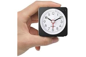 YouJabz Despertador Analógico, Clásico Despertador Analógico de Viaje con Función de Repetición y Luz, Mini Despertador, Tamaño Compacto, Despertador sin Tictac, Movimiento de Cuarzo Silencioso