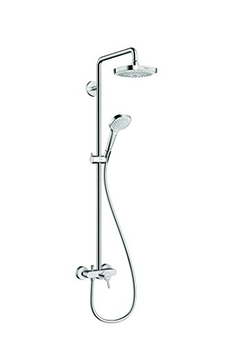 hansgrohe Croma Select E 180 Duschsystem mit Einhebelmischer, 4 Strahlarten, weiß/chrom