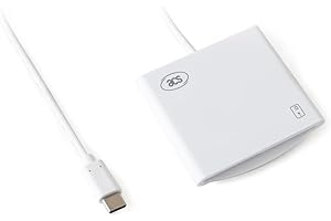 SCROY ACR40U Lecteur de Carte à Puce USB pour Identification Nationale, Signature numérique, médical, santé, Militaire, Gouvernement, tachodisque, Puce de Contact d'identité Eid CAC IC (USB-C)