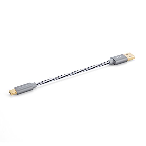 USB Typ C Kabel, cablecreation kurz 0,5 FT geflochten Typ C (usb-c) zu Standard USB A Kabel für Nexus 6P, OnePlus, Nexus 5 x, The New MacBook 30,5 cm, Lumia 950/950 X L & mehr, 15 cm grau [Neue Version 56 K Ohm Widerstand] - 3