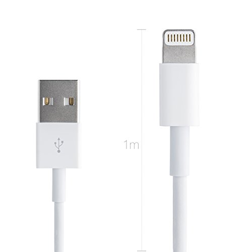 2x Lightning Ladekabel – USB Lade und Sync Kabel für Apple iPhone, iPad, iPod – Qualitätskabel von Lucky Case , 1m weiß - 4