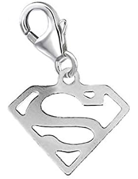 GH1a Superman Charm Anhänger 925 Echt Silber Kinder Damen Geschenkidee