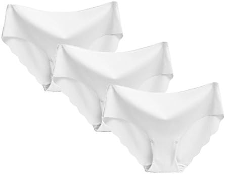 xxxquisite Seamless Low Rise Knickers Invisible No Visible Panty Line No VPL Women's Underwear Plus Size (Small (10-12 UK|38-40 EU), White - 3 Pack)
