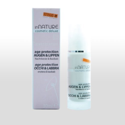 innature de xxl-cosmetic Deluxe & labios de ojos - Crema 30 ml, con noche Vela & Baobab, Bio de Natural con Certificación cosmética