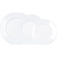 Luminarc Plumi Glass Dinnerware Set 18 Pieces - 6 People White
