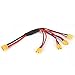 Produktbild VCB XT60-Stecker auf 4 XT60-Stecker Buchse Kabeladapter-Adapter - Schwarz & Rot