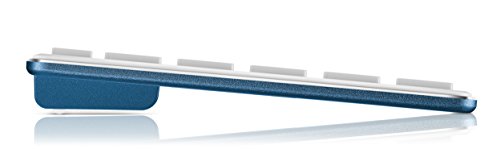 Rapoo E6700 Bluetooth Touchpad Tastatur (Aluminiumgehäuse, deutsches Layout) weiß-blau - 5